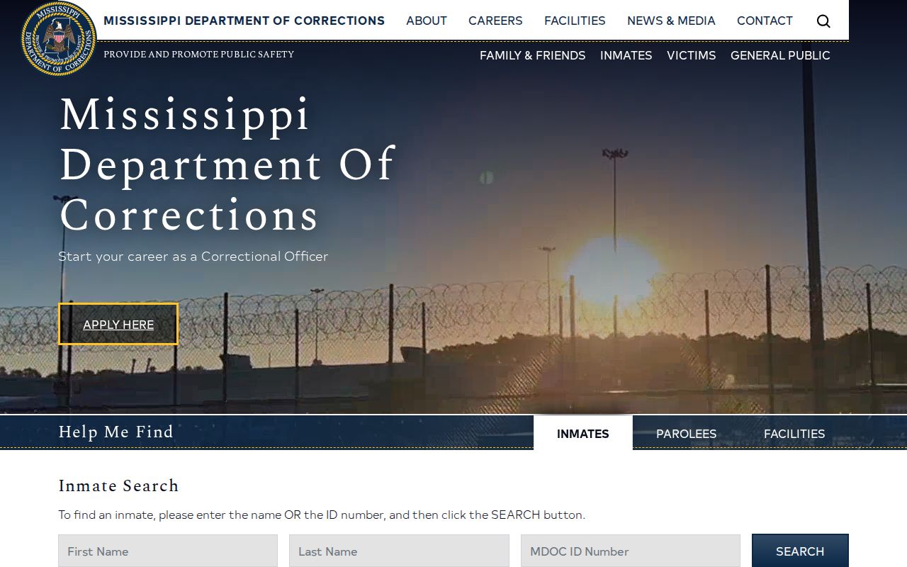 Mississippi Department of Corrections Hinds County custody search source