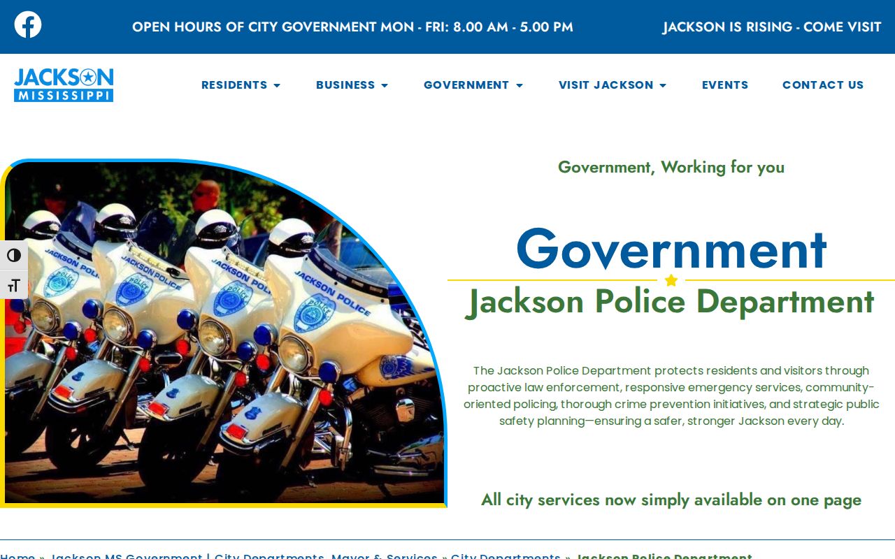 Jackson Police Department source for Jackson arrest records
